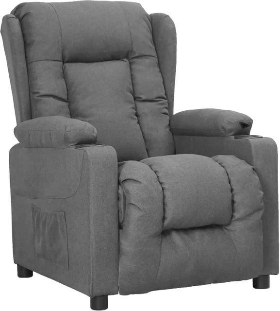 vidaXL Relaxsessel Hellgrau aus Stoff mit Armlehnen und integrierter Liegefunktion, B/T/H: 76,5 x 99,5 x 136,5 cm - Bild 1