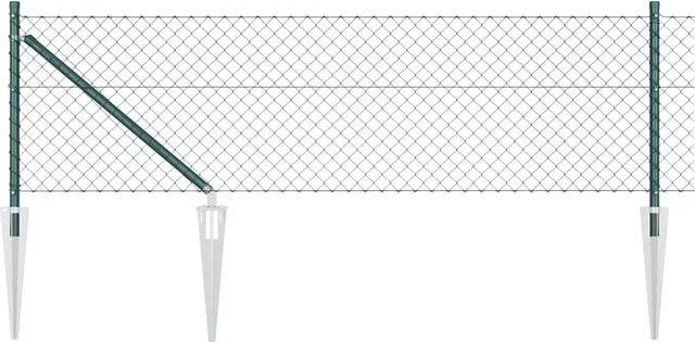 vidaXL Zaunpfosten Grün aus Stahl und PVC, B/T/H: 4 x 4 x 60 cm - Bild 1