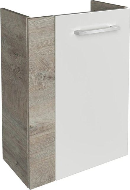 Fackelmann Waschbeckenunterschrank SBC Gäste Bad, Hochglanz, Eiche Natur/Weiß, B/H/T: 44 x 60 x 24,3 cm - Bild 1