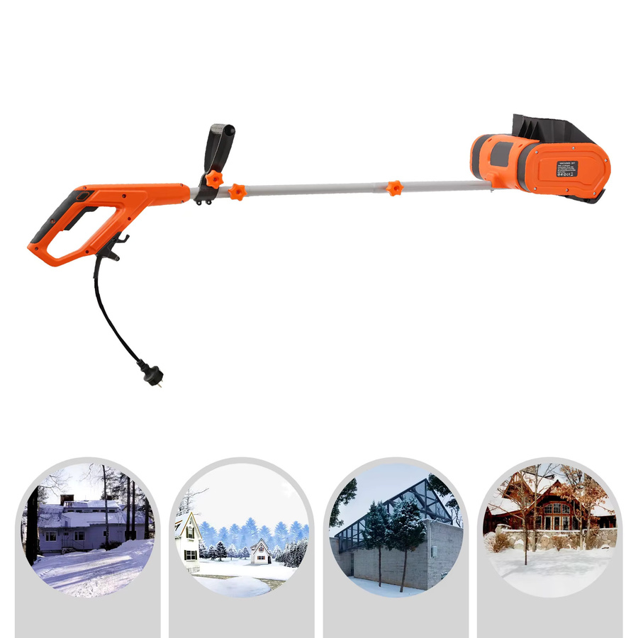 Elektrische Schneefräse in Orange mit 1800 W und 3500 U/min, kabelgebundene Schneekehrmaschine - Bild 2