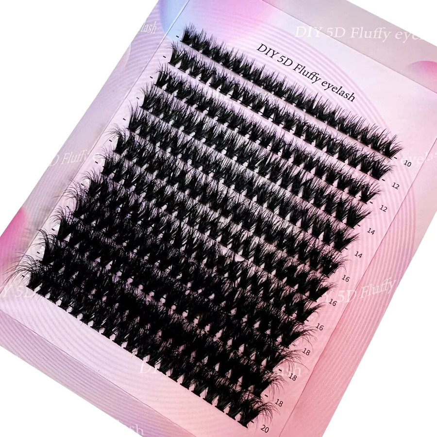 5D Flauschige Wimpernbüschel, 240 Stück, Black, CC Curl, 10-20mm - Bild 3