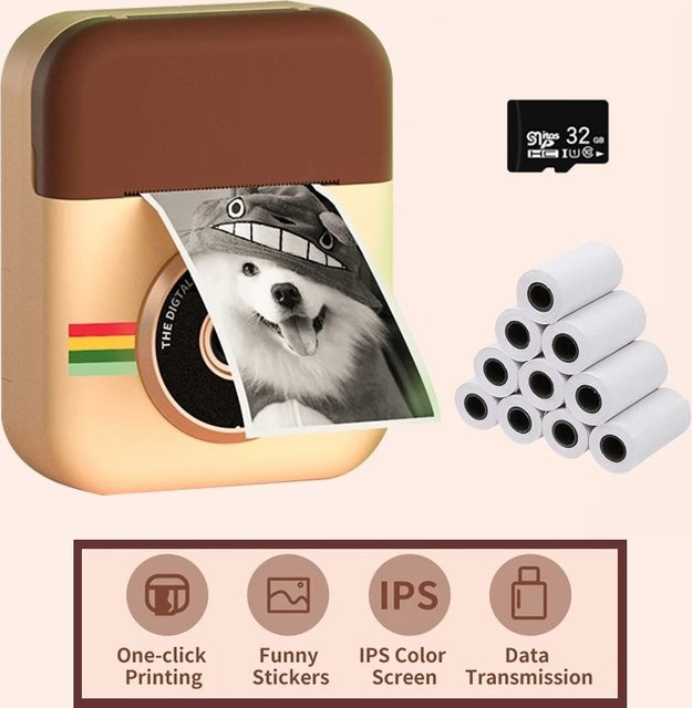 KIDKD Sofortdruckkamera für Kinder als Mini-Digitalkamera mit HD-Videoaufzeichnung, Dual Lens und Thermofotopapier, bunt/mehrfarbig - Bild 1
