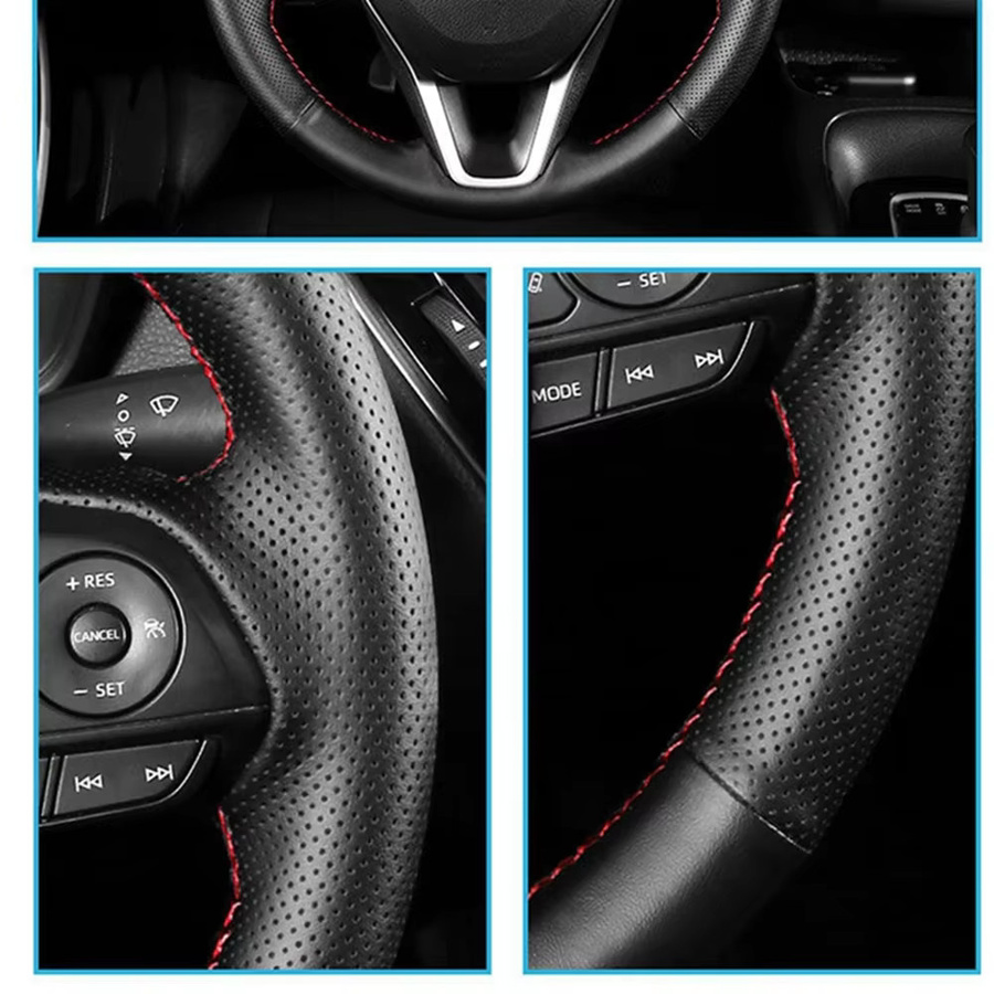 GKMHiR Lenkradabdeckung aus Mikrofaser und Leder für BMW M Sport Modelle in Schwarz - Bild 2
