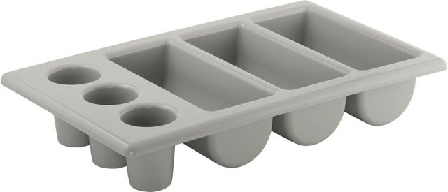 APS GN 1/1 Besteckbehälter aus Polypropylen in Grau, B/H/T: 32,5 x 10 x 53,5 cm - Bild 1