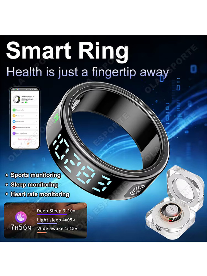 Ola Esporte Intelligenter Fitnessring in Gold mit Display und Touchscreen zur Herzfrequenzüberwachung und Sportüberwachung für Android und iOS - Bild 4