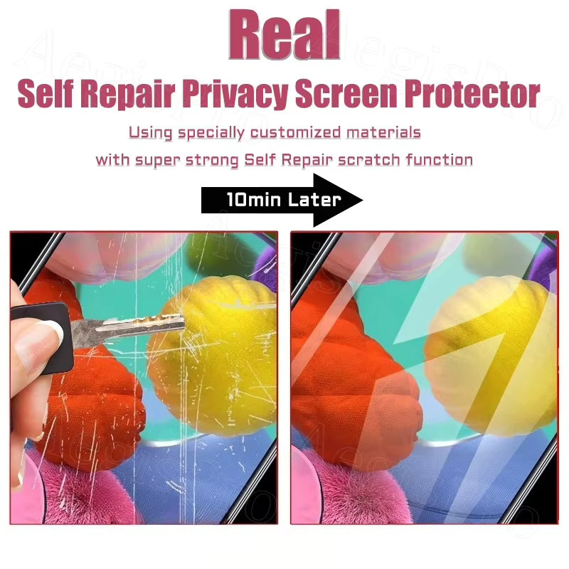 HKSN Anti-Spy Displayschutzfolie in Schwarz für Samsung Galaxy S25 S24 S23 S22 S21 S20 Plus Ultra FE Note 20 10 S10e mit selbstreparierender Funktion - Bild 3