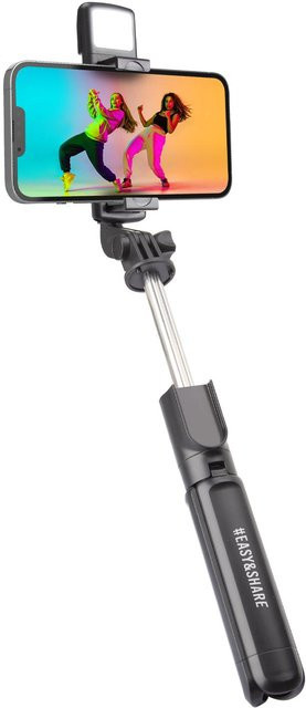 SBS Universeller Selfie-Stick mit integriertem LED-Licht und Stativ in Schwarz - Bild 1