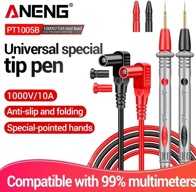 ANENG PT1005B Multimeter-Messleitungen mit universeller Nadelspitze, 1000 V, 10 A, Sondendraht und Stiftkabel für elektrische Testwerkzeuge - Bild 1