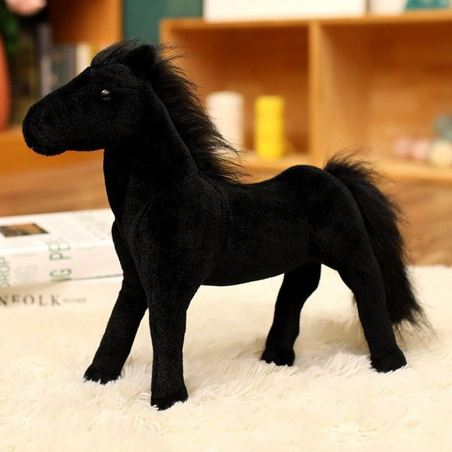 Kidsly Pferd Plüsch Spielzeug, Stofftier Puppe, schwarz, ab 14 Jahre - Bild 1