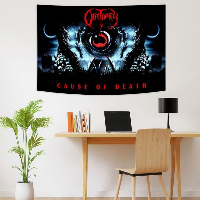 Nachrufe Band Logo Death Metal Wandteppich aus Polyester, B/H: 40 x 60 cm, Mehrfarbig, JMG Household Supplies - Bild 1
