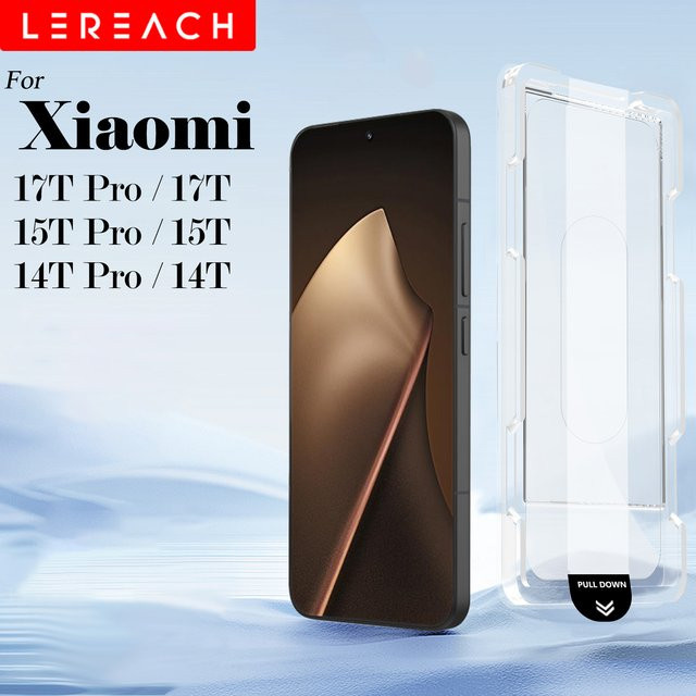 Lereach Gehärtetes Glas Schutzfolie für Xiaomi 17T Pro, 17 T, 15T Pro und Mi 14T Pro mit Staubfreiem Ausrichtungssystem und Auto-Saugung, 0,3mm, Transparent - Bild 1