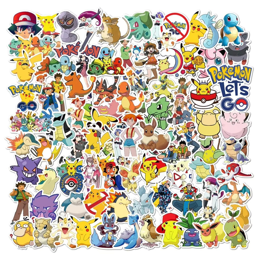 TAKARA TOMY Pokemon Pikachu Aufkleber, 50/100 Stück, wasserdicht - Bild 2