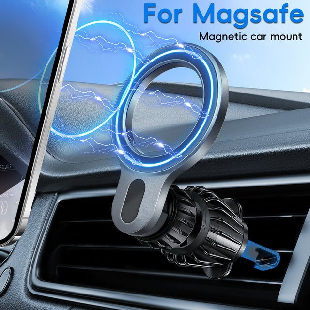 MagSafe Autohalterung für iPhone – Magnetische Handyhalterung für Lüftungsschlitze in Grau - Bild 1