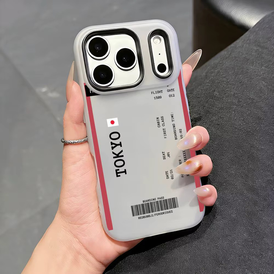 Transparente Jelly Handyhülle mit Flugticket Japan Motiv für Apple iPhone 17 16 15 14 13 12 11 Pro Max Plus Mini Stoßfeste Weiche Schutzhülle - Bild 2