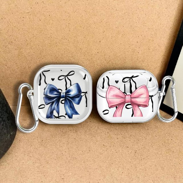 Transparente Klarsichthülle mit Schleifen-Design für Samsung Galaxy Buds 2, Live, 4 Pro, 4 Pro, 3 Pro, 3 FE - Bild 1
