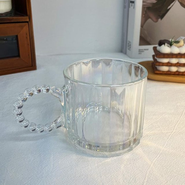 Yiran Furniture Glastasse mit Blasenring und Griff in Bernstein und Transparent, 201-300 ml - Bild 1