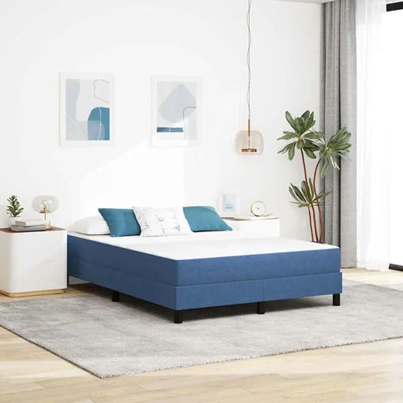 Vidaxl Schaumstoff-Bettmatratze aus Stoff in Blau und Weiß, B/T/H: 140 x 190 x 20 cm - Bild 1