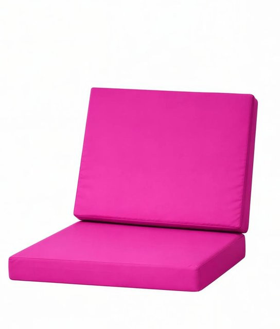 Setgarden Flat 4er Set Sitzkissen für Polyrattan Sessel in Rose mit abnehmbarem Bezug, Sitzkissen Höhe: 7 cm, Breite: 50 cm, Tiefe: 52 cm und Rückenlehne Breite: 50 cm, Höhe: 56 cm - Bild 1