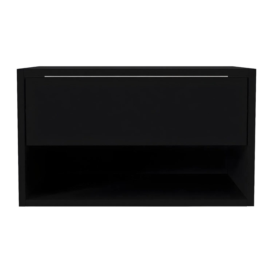 Vente-unique Nachttisch Ritami Schwarz wandmontiert B: 60 cm, H: 40 cm, T: 35 cm - Bild 2