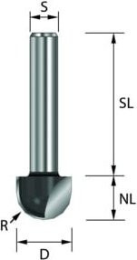 EDESSÖ Hohlkehlfräser HW mit Durchmesser 12 mm und Zähnezahl 2 in Silber - Bild 1