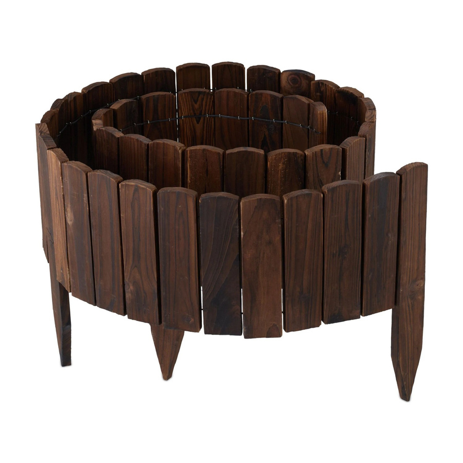 Relaxdays Beeteinfassung aus Tannenholz in Dunkelbraun, flexibel für Garten und Blumenbeete, B: 200 cm, H: 20 cm, T: 25 cm - Bild 2