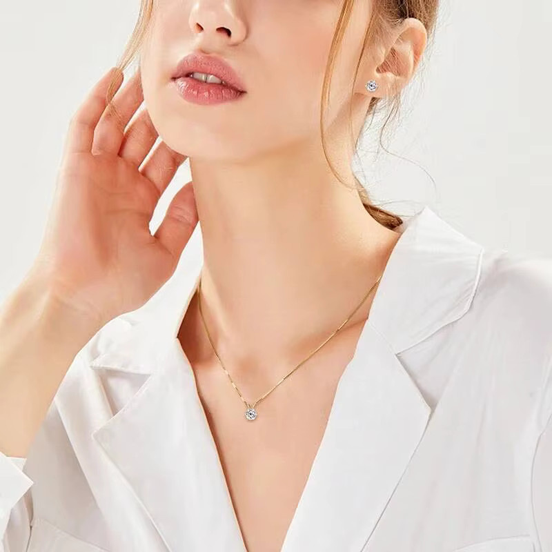 JoiasHome Schmuck-Set, 925 Silber vergoldet, Moissanit, Damen und Herren - Bild 1