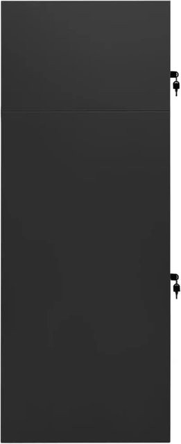 vidaXL Sattelschrank aus Stahl in Anthrazit mit Schloss und Regalböden, B/T/H: 53 x 53 x 140 cm - Bild 1