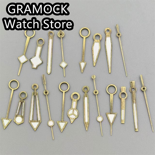 GRAMOCK Uhrzeiger, Vintage, Bronze, grün leuchtend, für NH34 Uhrwerk GMT - Bild 1