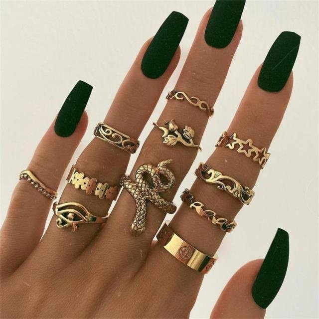 Ring Set Messing, Goldfarben, Damen - Bild 1