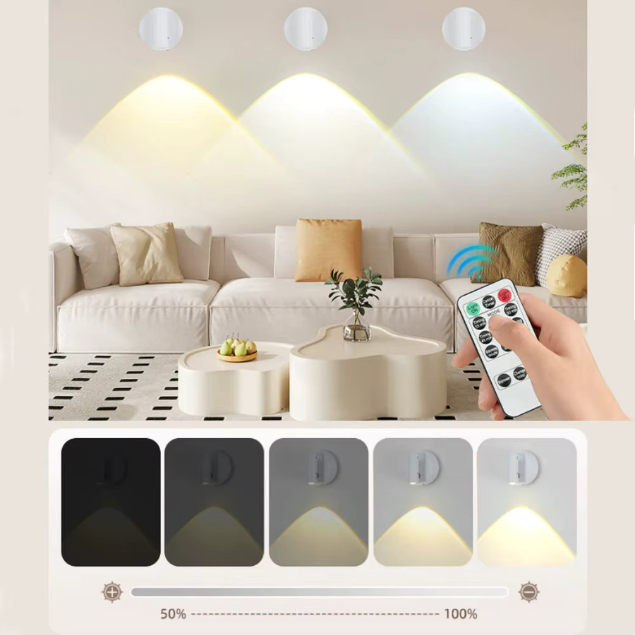 KISUFU Magnetische Kabellose LED-Wandleuchte mit RGB und CCT, USB-betrieben, Dimmbar mit Touch-Schalter, 360 Grad Drehbarer Moderner Spotlight in Multicolour für Schlafzimmer und zum Lesen - Bild 3