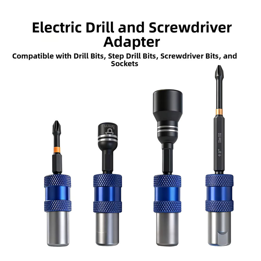VIBRATITE Bohrer-zu-Schraubendreher-Adapter mit Sechskantschaft und M10-Gewinde aus Stahl in Blau - Bild 3