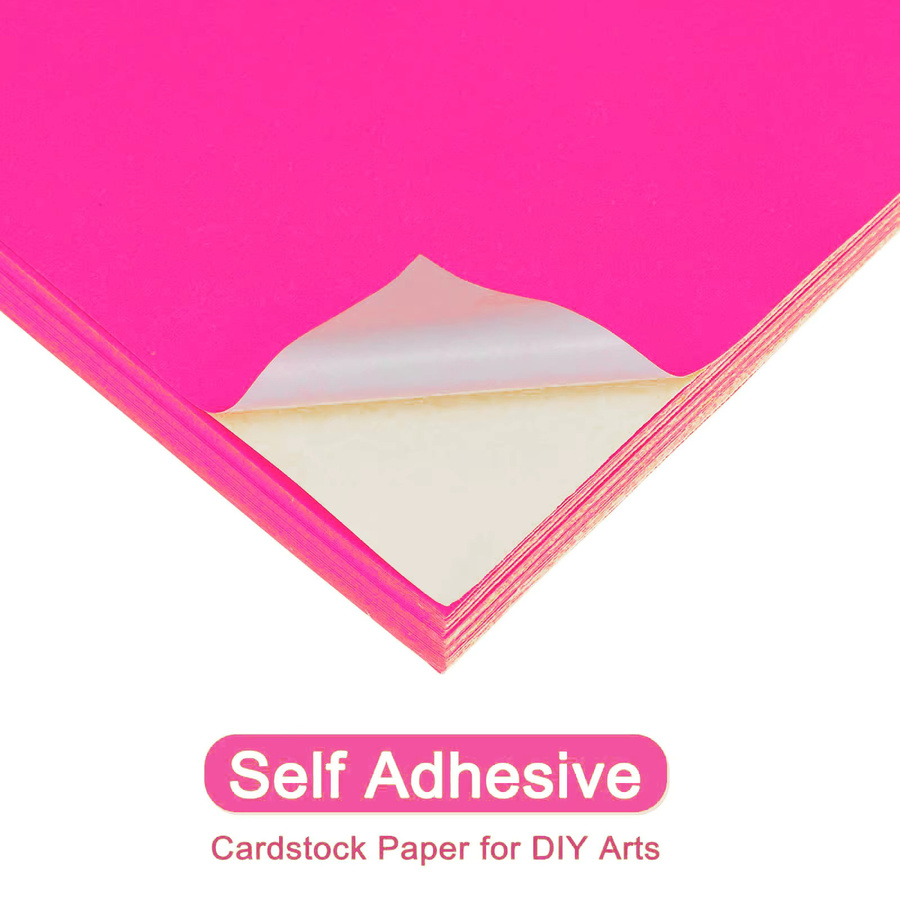 Selbstklebendes A4-Klebepapier Set mit 10 Blatt in den Farben Pink, Orange, Gelb und Weiß für Laser- und Tintenstrahldrucker - Bild 2