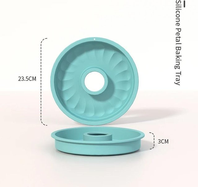 WIKHOSTAR Silikon-Kuchenform in 3D-Form, runde Rohrform für DIY-Gebäck in Türkis - Bild 1