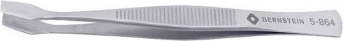 BERNSTEIN Tools for Electronics Universalpinzette 5-864 Eckig 46d aus Edelstahl in Silber, Länge: 105 mm - Bild 1