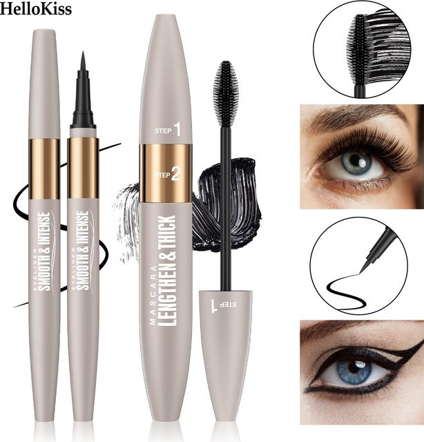 Hello Kiss Mascara & Eyeliner Kombi-Set, Damen - Bild 1