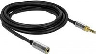 Delock Klinkenverlängerungskabel 3,5mm 3-Pin Stecker auf Buchse, Schwarz, Länge: 3,0 m - Bild 1