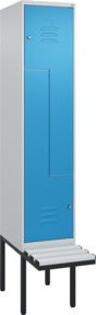 C+P Z-Spind Classic PLUS Sitzbank mit 2 Fächern und Zylinderschloss, auskragendes Design, Kunststoff-Sitzfläche, B/T/H: 212,0 x 40,0 x 81,5 cm - Bild 1
