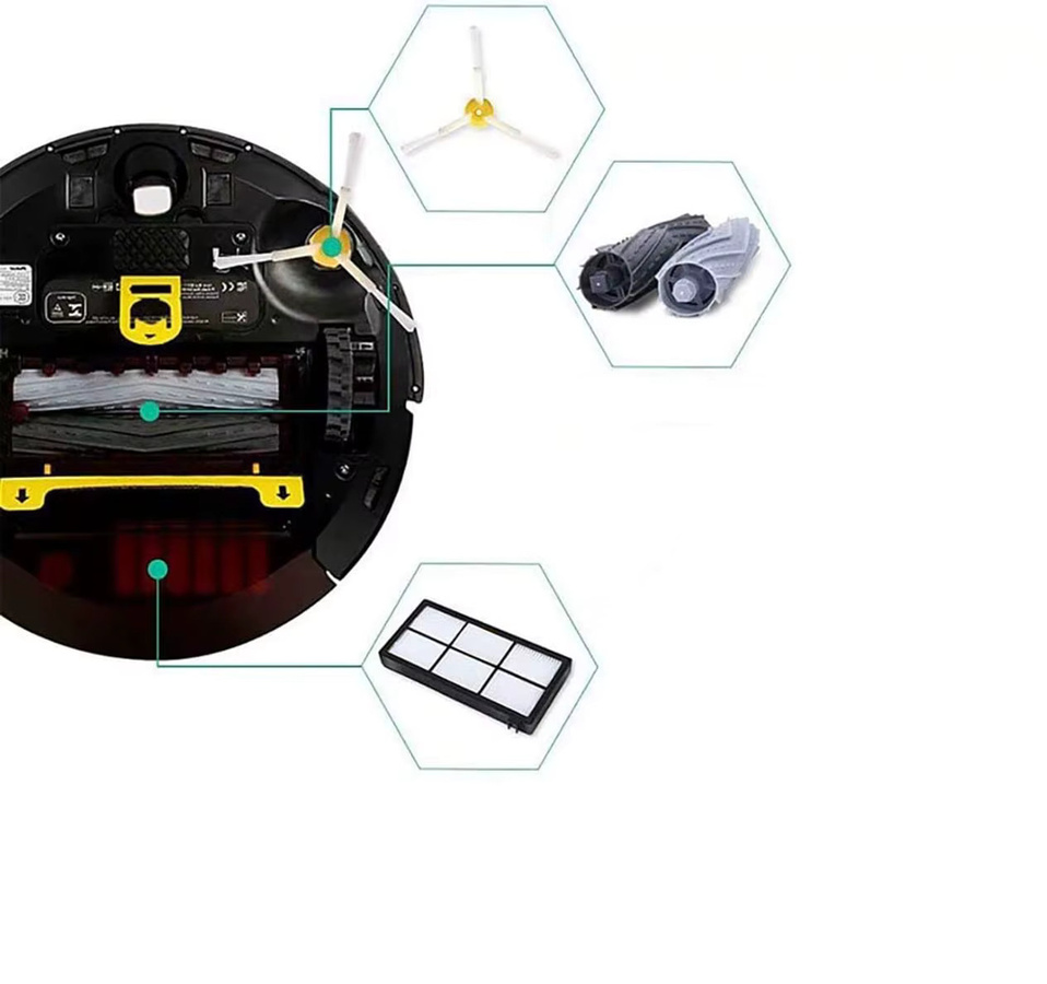 iRobot Roomba Ersatzteil-Set mit Hauptbürsten, Seitenbürsten und HEPA-Filtern für die 800 und 900 Serie - Bild 3