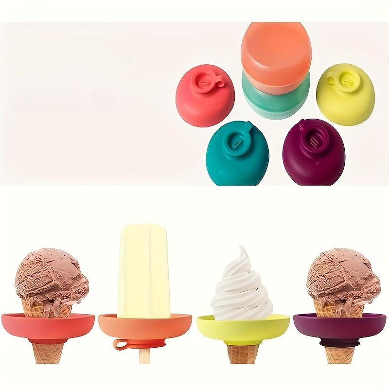 YC Direct 4-teiliger Silikon-Eiscreme-Halter mit Tropfschutz für Eis am Stiel und Waffeln - Bild 2