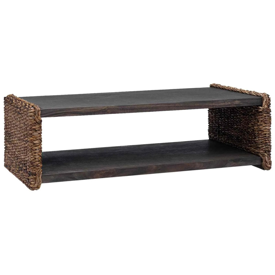 vidaXL Couchtisch aus massivem Mahagoni Holz in Natur Braun, rechteckig, B/T/H: 110 x 55 x 35 cm - Bild 2