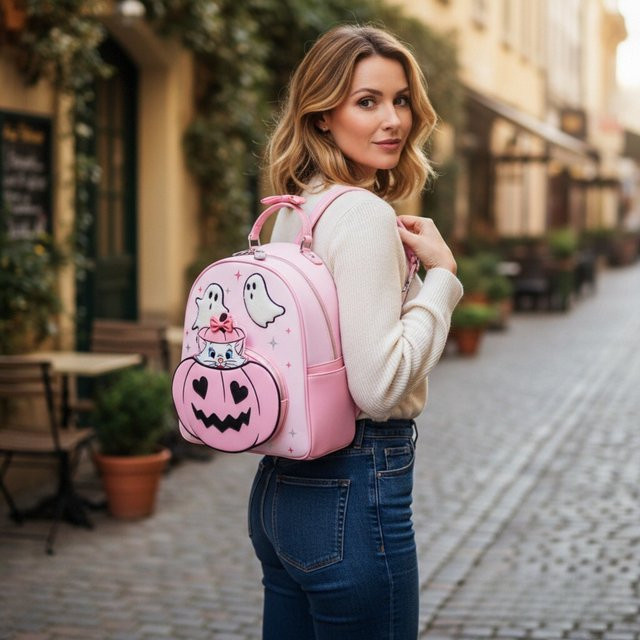 Disney Die Aristocats Marie Halloween Plüsch-Rucksack, Kürbis-Rucksack - Bild 1