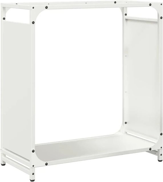vidaXL Brennholzregal aus kaltgewalztem Stahl in Weiß, B/T/H: 60 x 28 x 65 cm - Bild 1