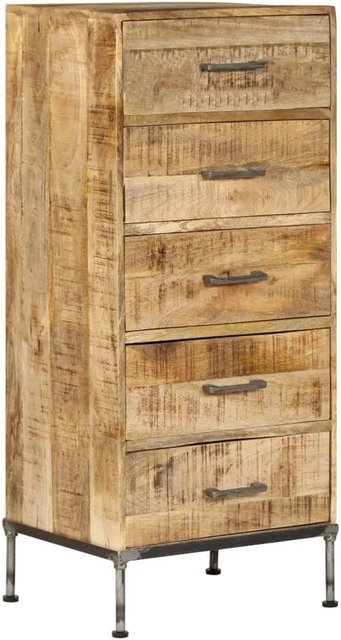 vidaXL Kommode aus Massivholz Mango in Braun im Industrie-Stil, B/T/H: 45 x 35 x 106 cm - Bild 1