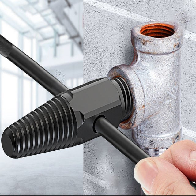 WEEKS Doppelkopf-Wasserhahn-Entferner in Schwarz zur Reparatur von gebrochenen Schrauben und Wasserrohren - Bild 1