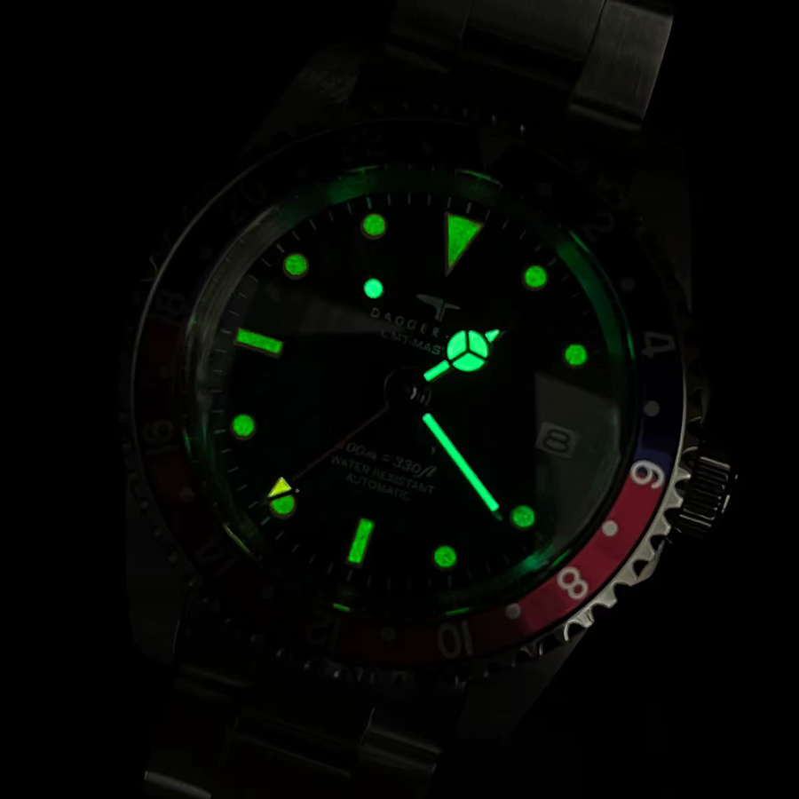 DAGGERAXE Herren-Taucheruhr, Automatik, Edelstahl, 39,5 mm, Schwarz - Bild 4