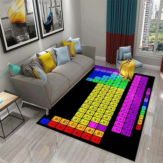 Karpetti 3D Periodensystem der Elemente Teppich, rutschfeste Lernmatte aus Polyester, Mehrfarbig, B/T: 120 x 100 cm - Bild 1