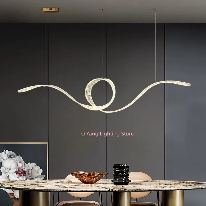 JIANKEXING Designer Pendelleuchte mit Lichtleiterplatte in Weiß und Gold/Messing für Wohnzimmer und Restaurant - Bild 2