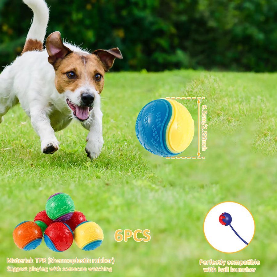 Willstar Quietschende Bälle, Hundespielzeug, 6-teiliges Set - Bild 3