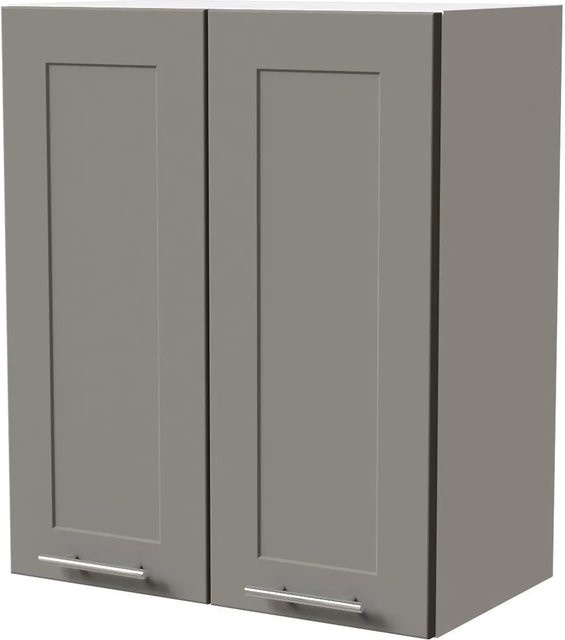 Feldmann-Wohnen Hängeschrank Oslo Küchenschrank mit Soft-Close-Türen in Weiß und Staubgrau Matt, B/T/H: 60 x 32,5 x 72 cm - Bild 1