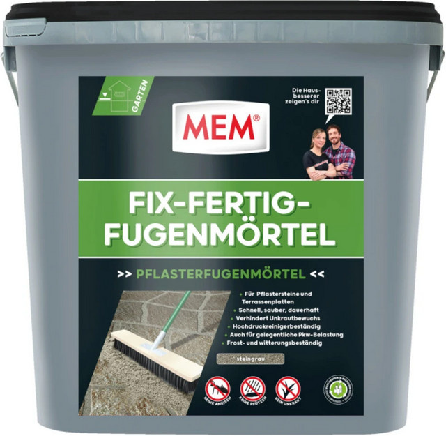 MEM Fix-Fertig-Fugenmörtel Steingrau 12,5 kg - Bild 1